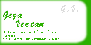 geza vertan business card